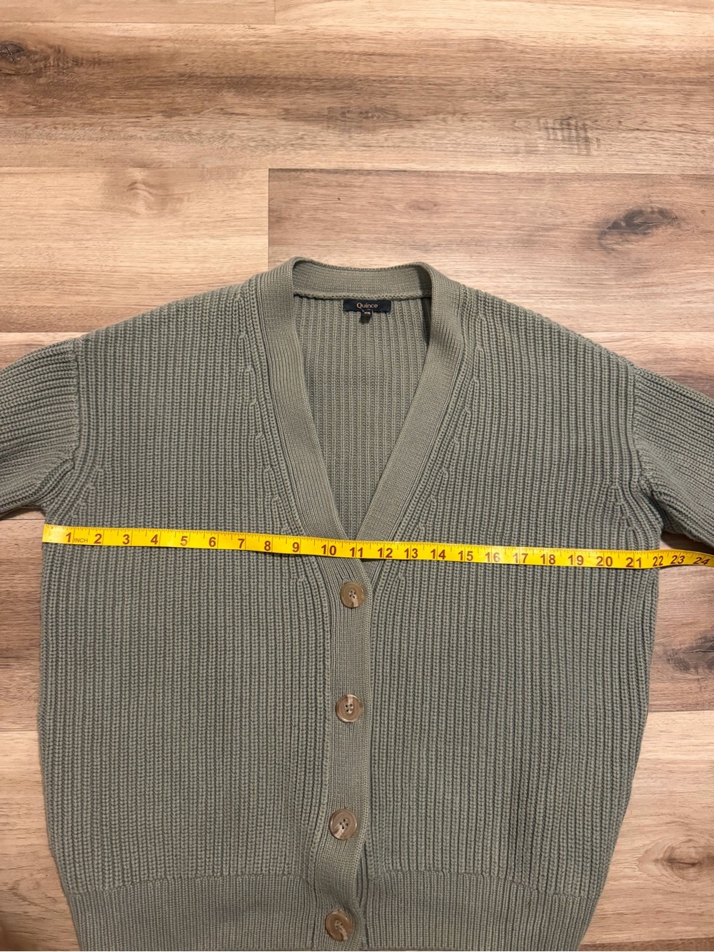 Quince 100% Organic Cotton Oversized Boyfriend Knit Cardigan Agave Green XS - Picture 4 of 7